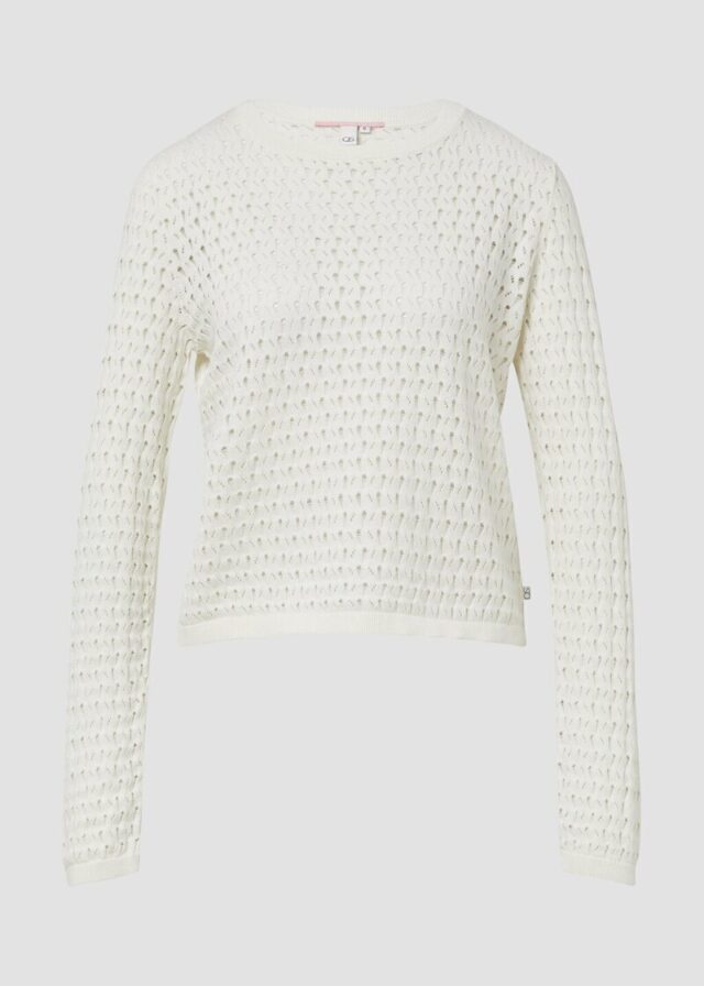 Leichter Baumwollpullover mit Ajourmuster