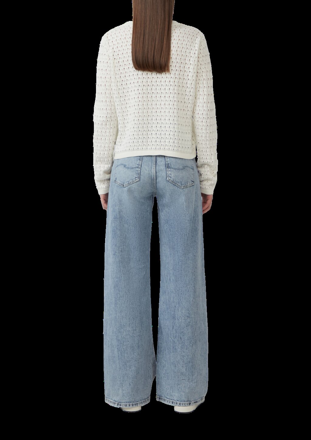 Leichter Baumwollpullover mit Ajourmuster