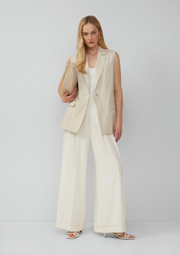 Lange Weste im Relaxed Fit aus Leinenmix