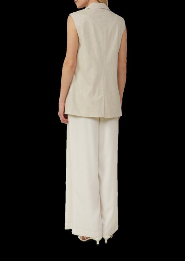 Lange Weste im Relaxed Fit aus Leinenmix