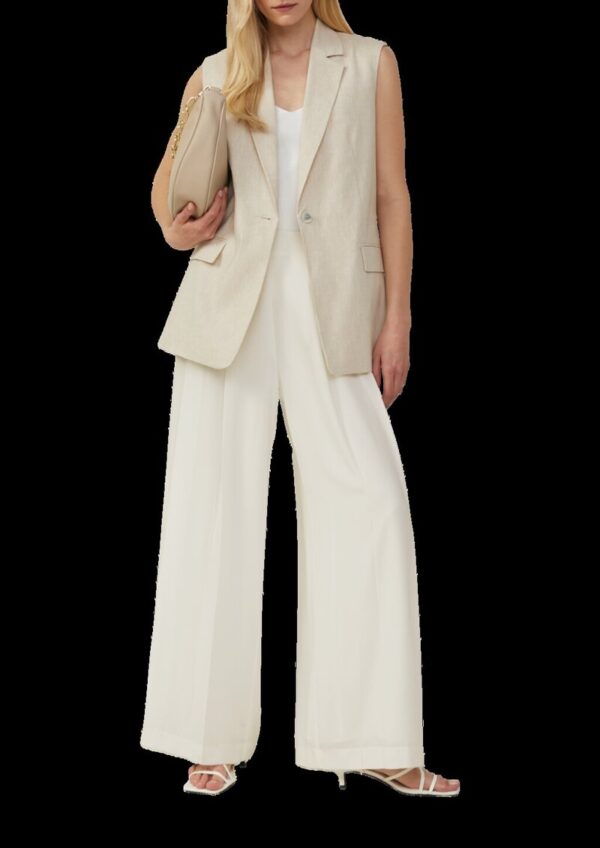 Lange Weste im Relaxed Fit aus Leinenmix