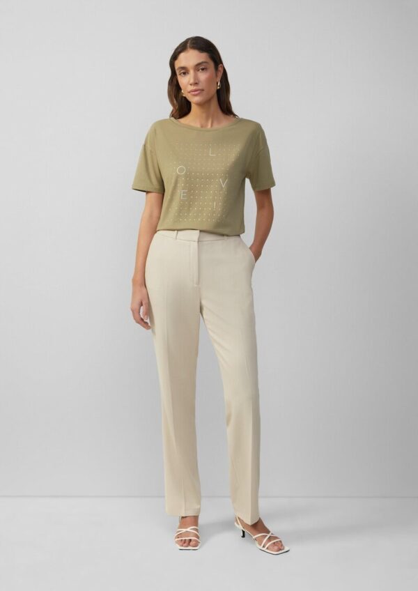 Elegante Hose mit Straight Leg aus Waffel-Piqué