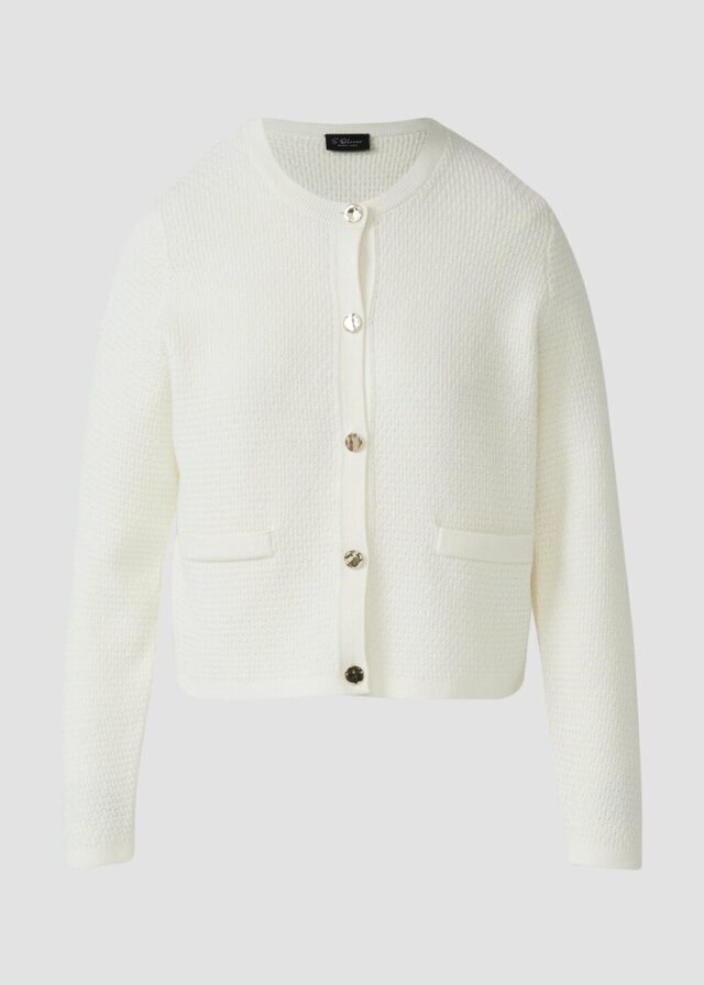 Cardigan aus Baumwollmix mit Ziertaschen