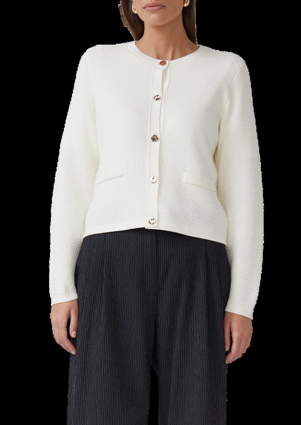 Cardigan aus Baumwollmix mit Ziertaschen