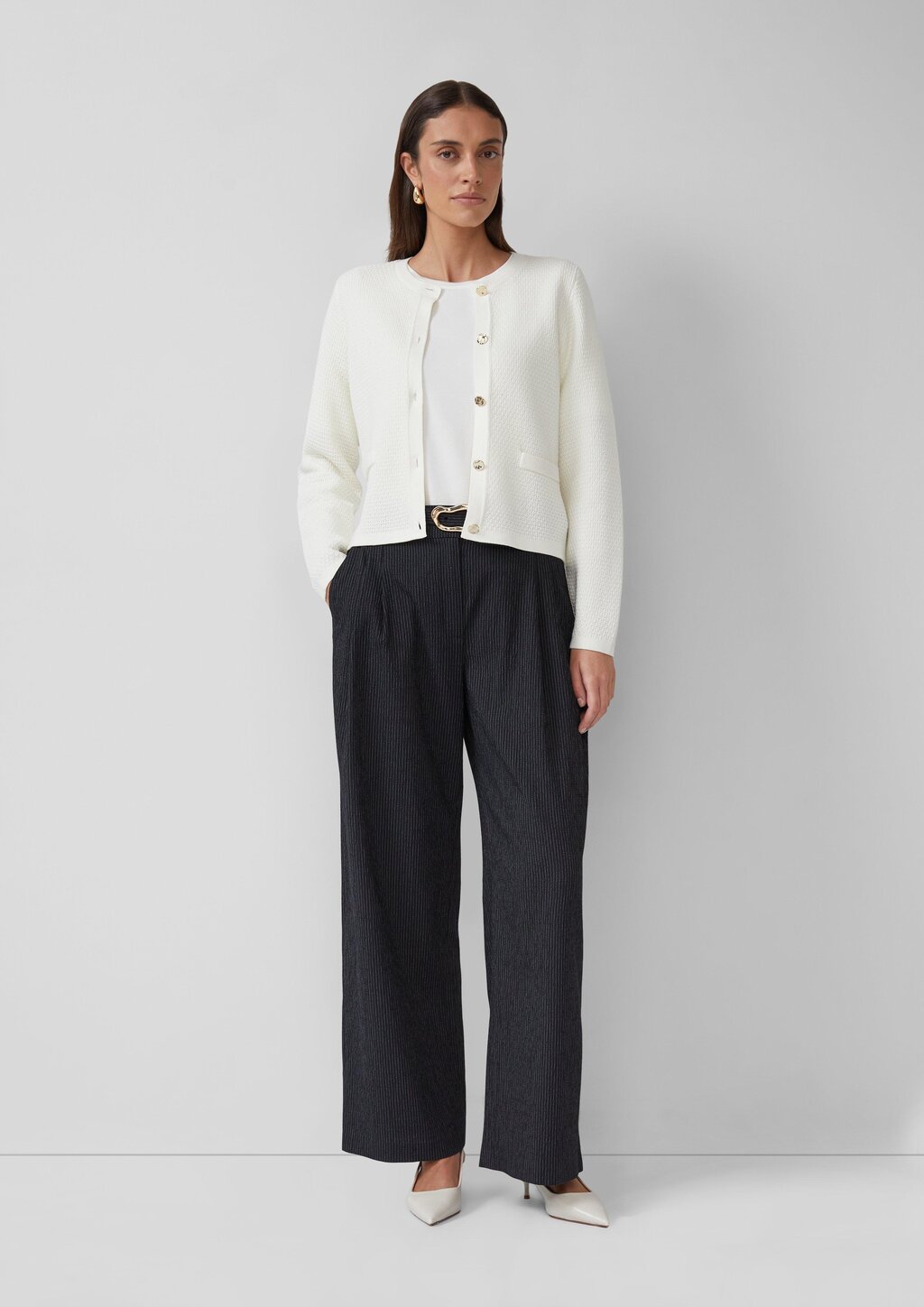 Cardigan aus Baumwollmix mit Ziertaschen