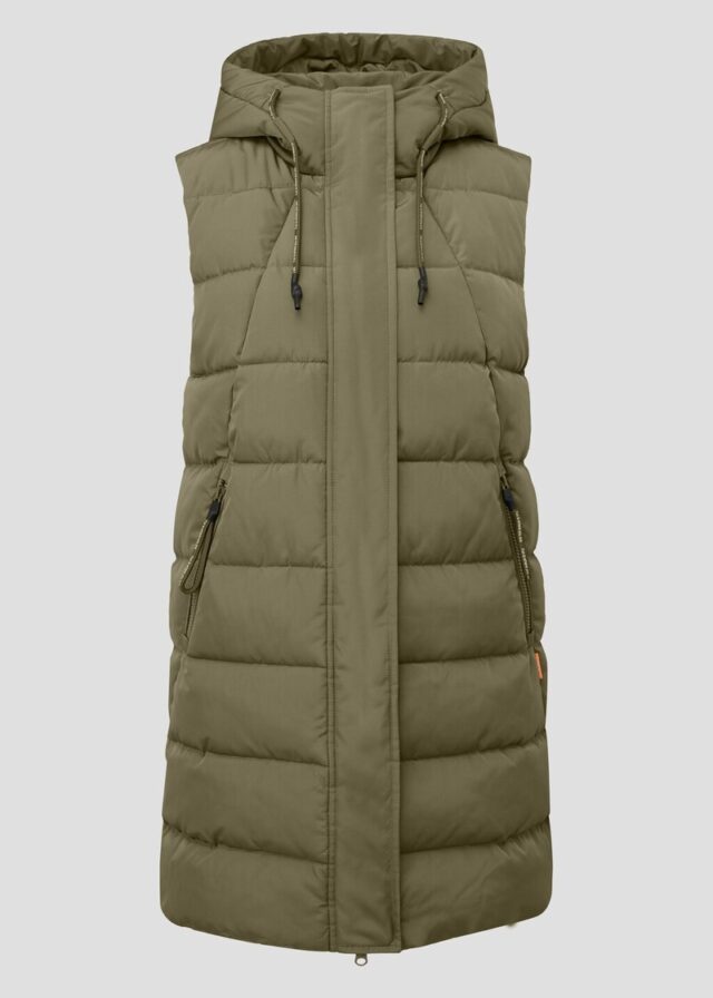 Warm wattierte Steppweste mit Kapuze