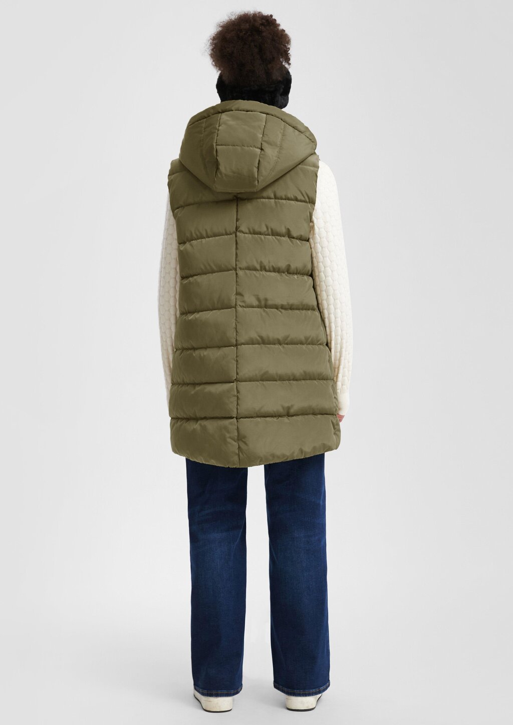 Warm wattierte Steppweste mit Kapuze