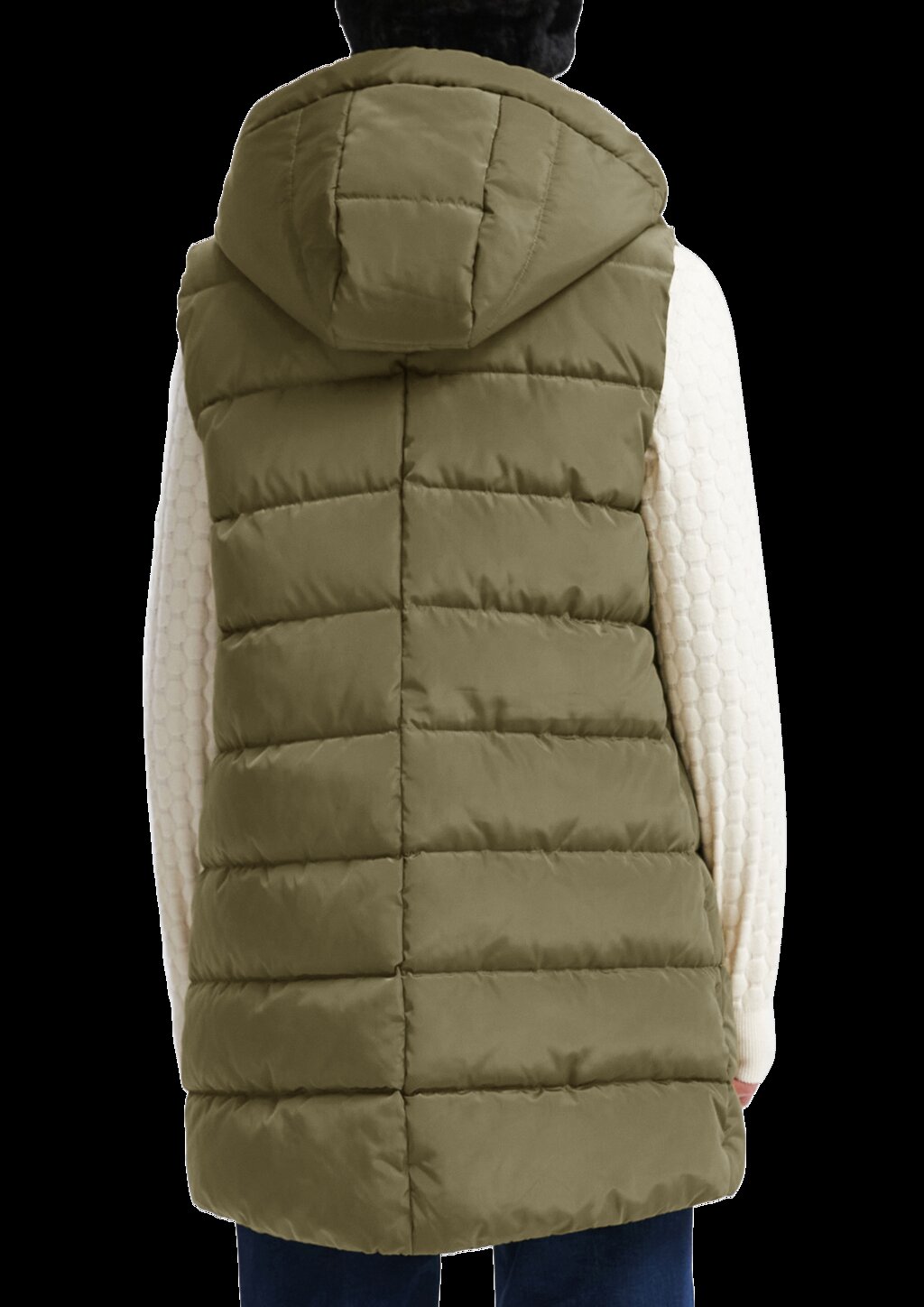 Warm wattierte Steppweste mit Kapuze