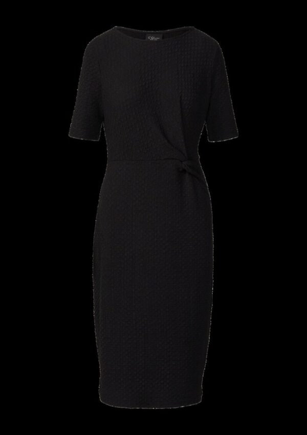 Strukturiertes Slim-Fit-Kleid mit Knotendetail