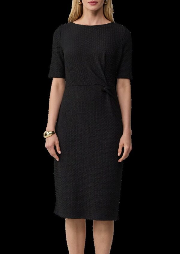 Strukturiertes Slim-Fit-Kleid mit Knotendetail