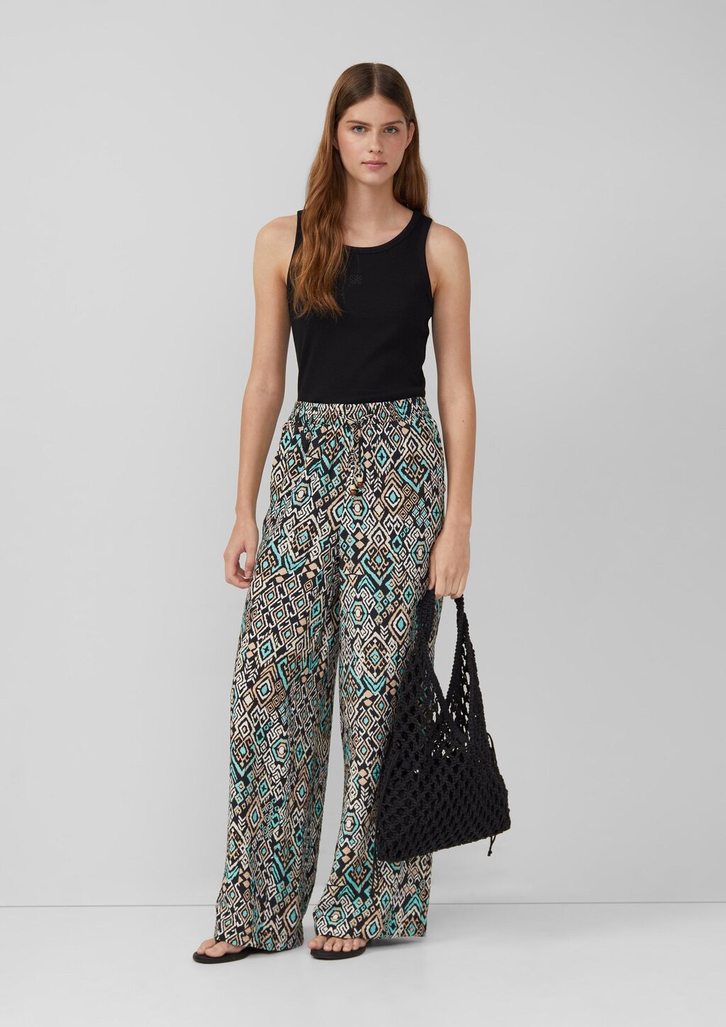 Wide-Leg-Hose im Relaxed Fit aus Viskosemix