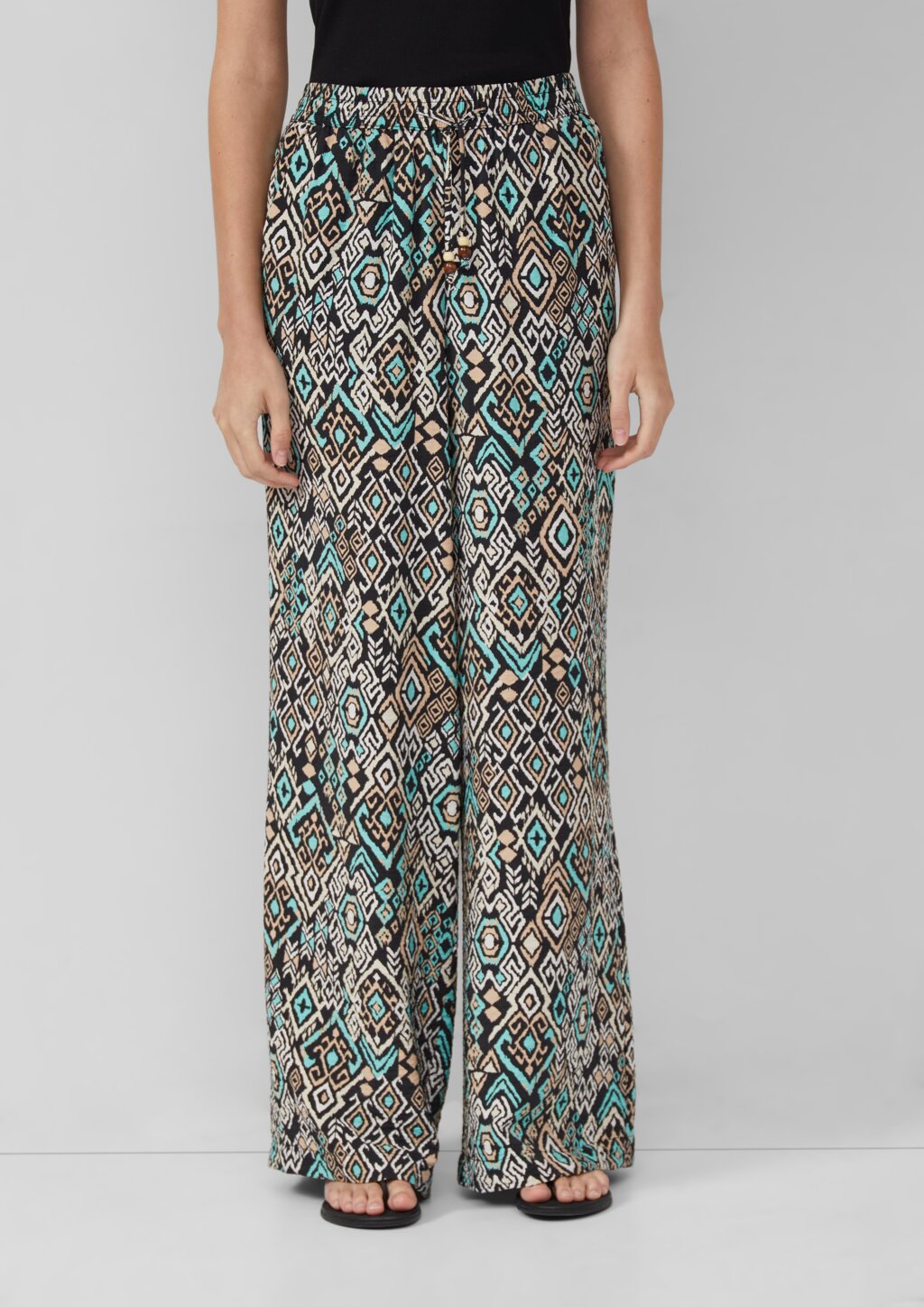 Wide-Leg-Hose im Relaxed Fit aus Viskosemix