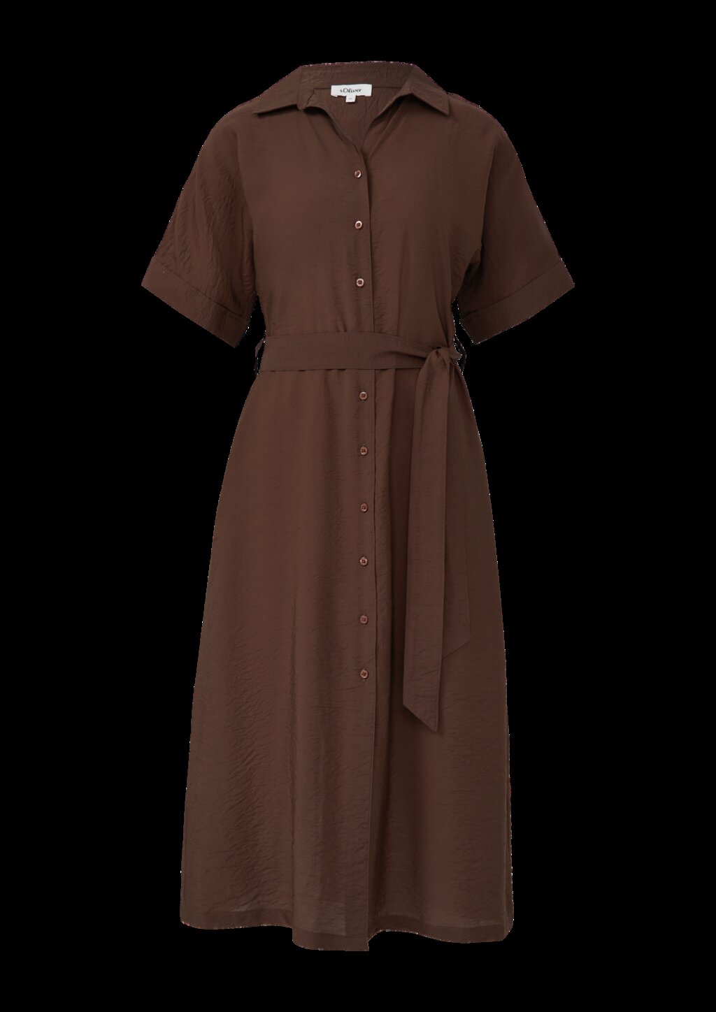 Hemdblusenkleid aus Viskosemix mit Eingrifftaschen