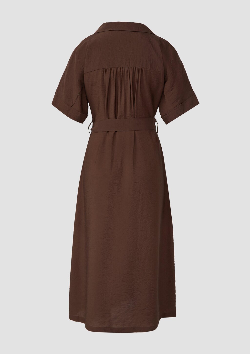 Hemdblusenkleid aus Viskosemix mit Eingrifftaschen