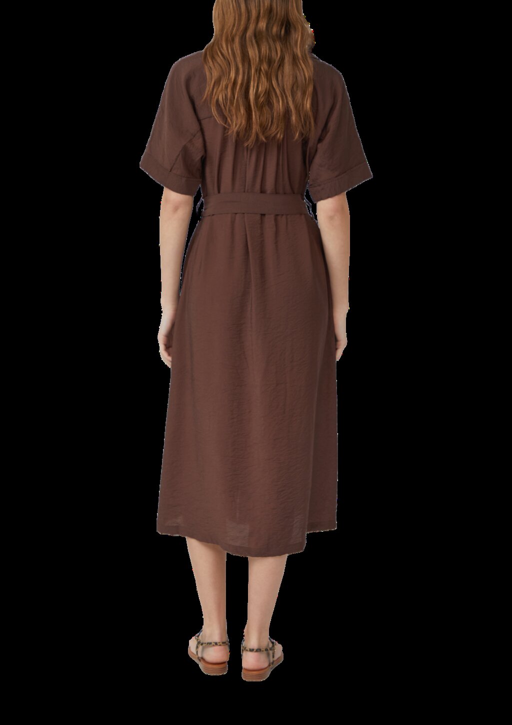 Hemdblusenkleid aus Viskosemix mit Eingrifftaschen