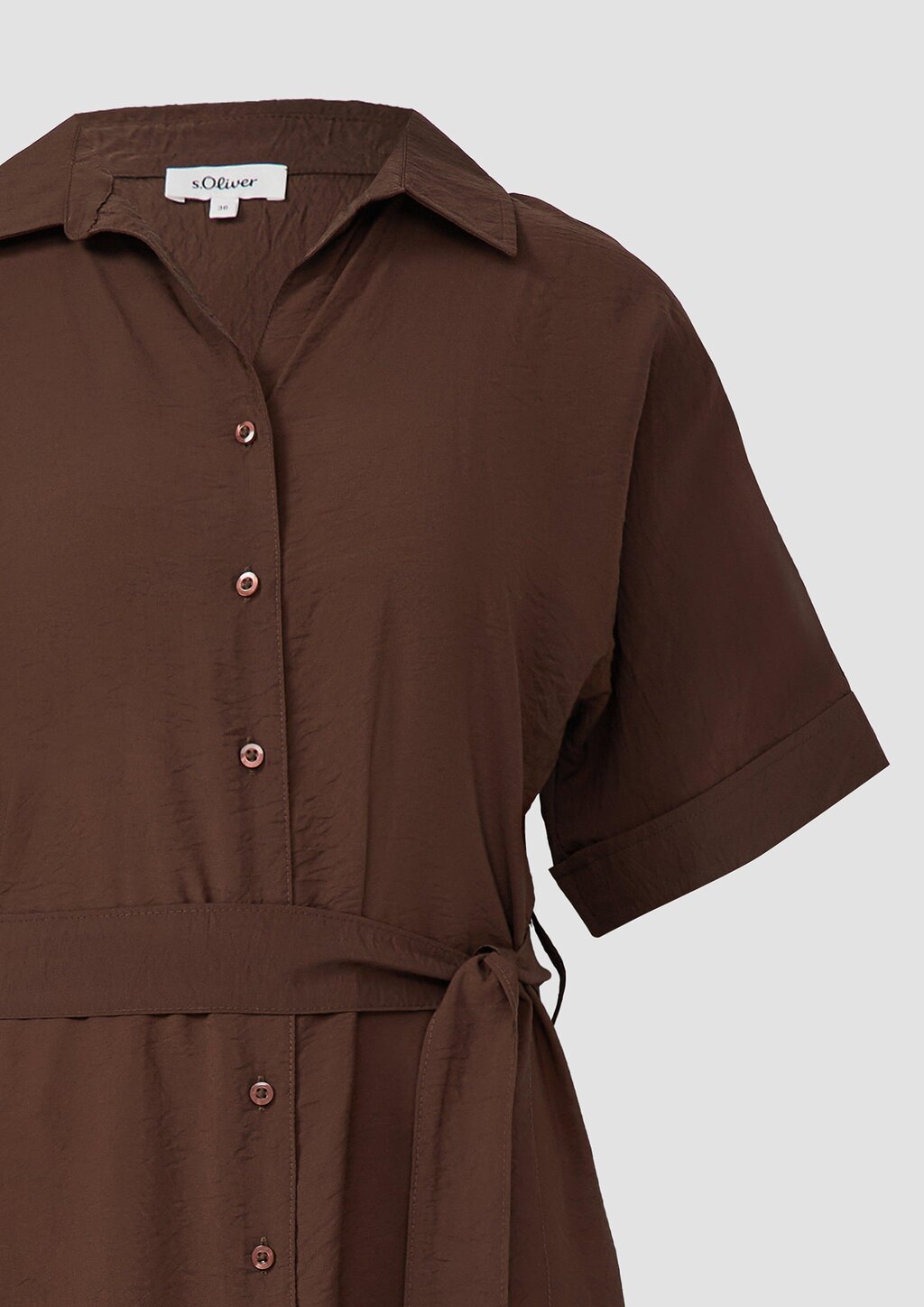 Hemdblusenkleid aus Viskosemix mit Eingrifftaschen