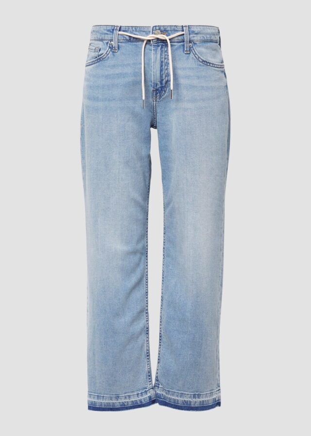 Cropped-Jeans Karolin / Regular Fit / Mid Rise / Straight Leg / offener Saum