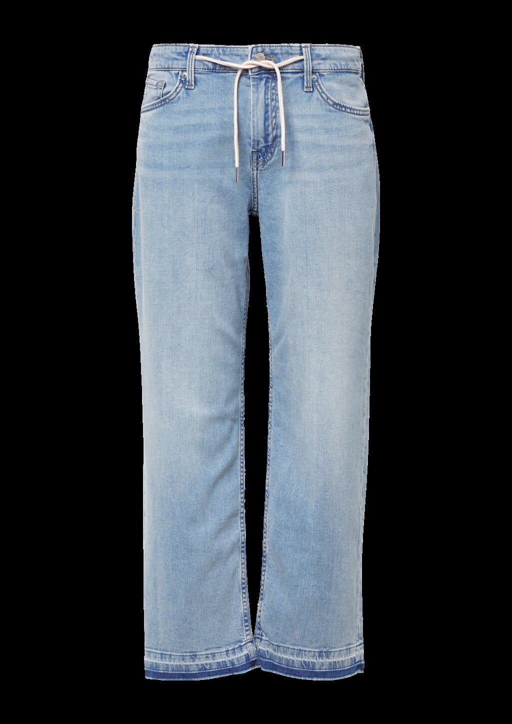 Cropped-Jeans Karolin / Regular Fit / Mid Rise / Straight Leg / offener Saum