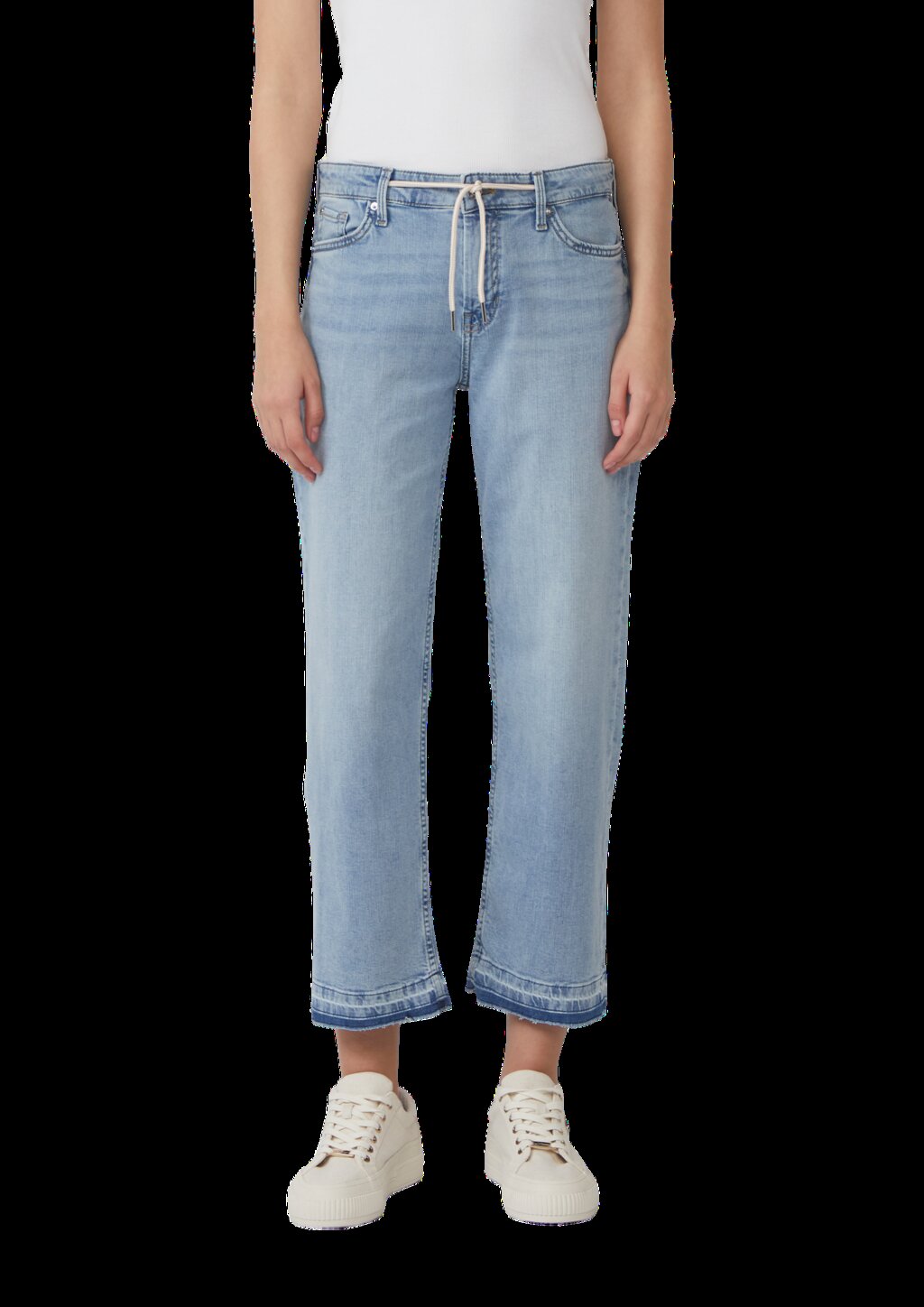 Cropped-Jeans Karolin / Regular Fit / Mid Rise / Straight Leg / offener Saum