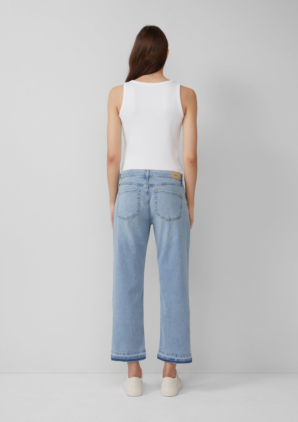 Cropped-Jeans Karolin / Regular Fit / Mid Rise / Straight Leg / offener Saum