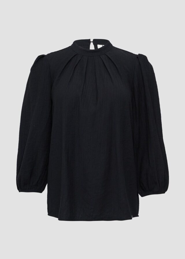Viskosemix-Bluse mit Crinkle-Struktur