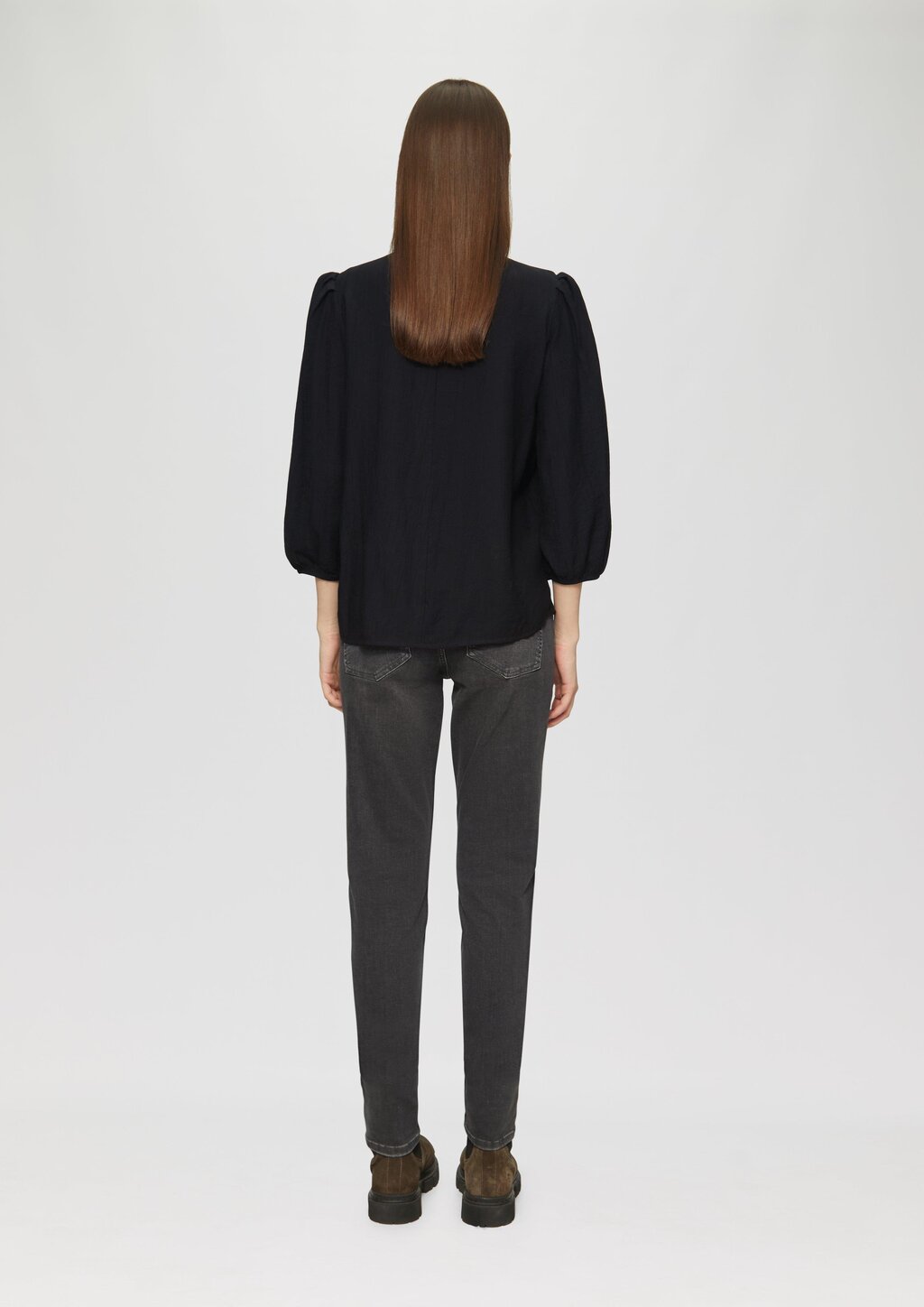 Viskosemix-Bluse mit Crinkle-Struktur