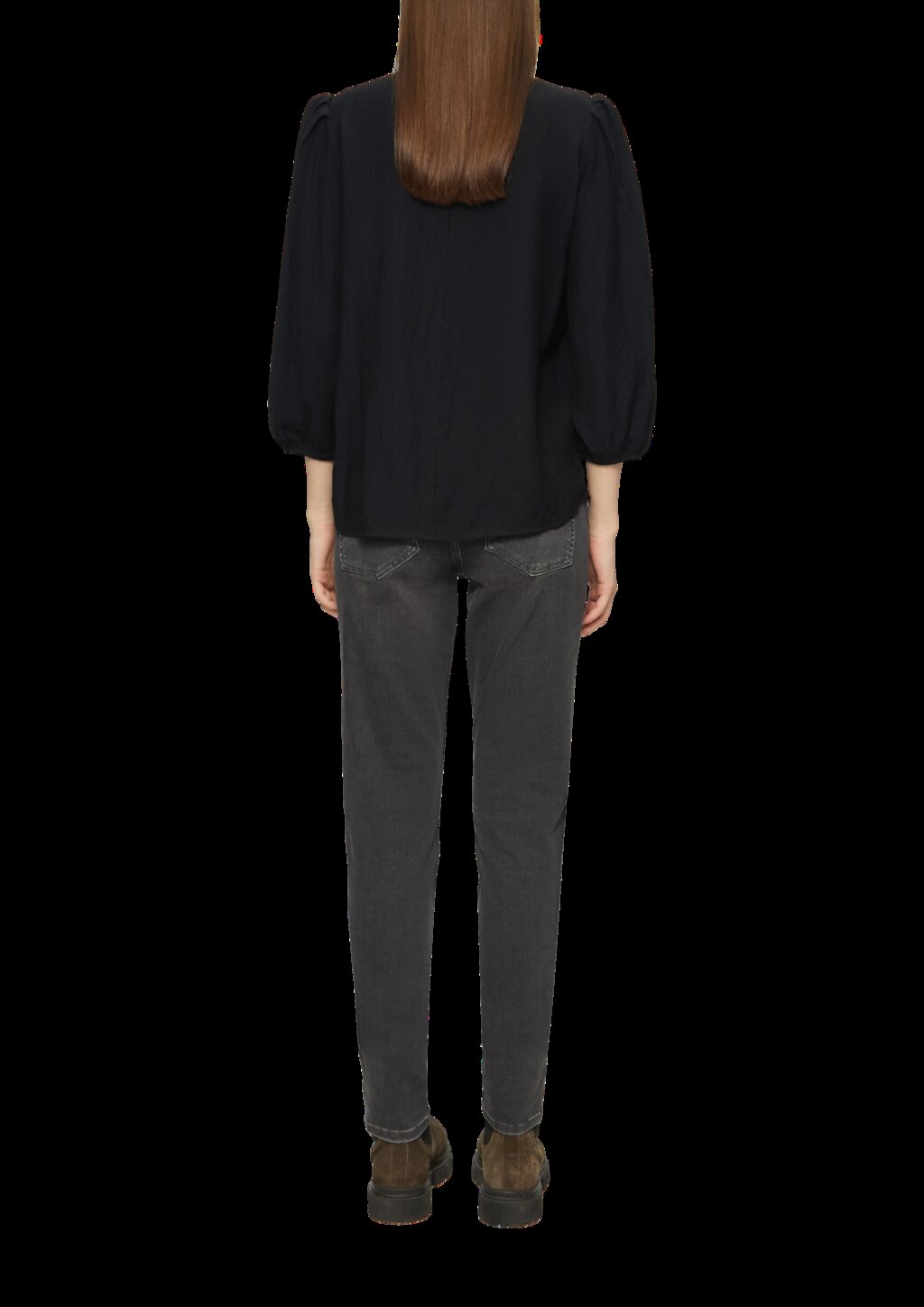 Viskosemix-Bluse mit Crinkle-Struktur