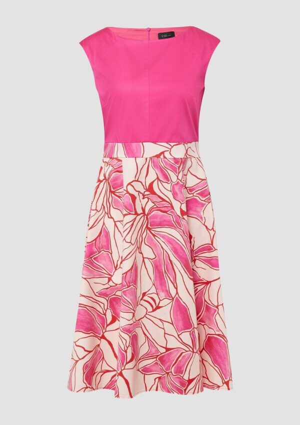 Ärmelloses Kleid aus Baumwollmix mit ausgestelltem Rock