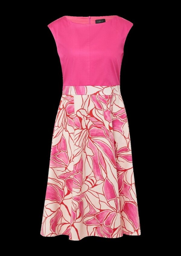 Ärmelloses Kleid aus Baumwollmix mit ausgestelltem Rock