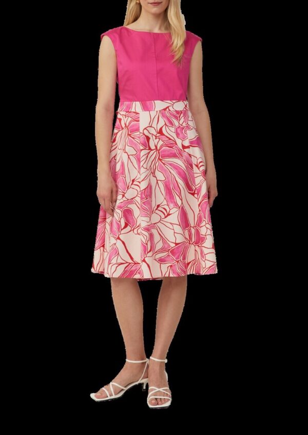 Ärmelloses Kleid aus Baumwollmix mit ausgestelltem Rock