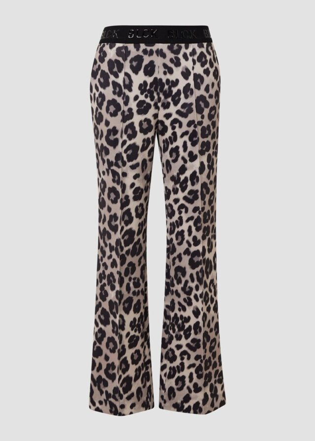 Wide-Leg-Hose aus Scuba mit Logo-Gummibund