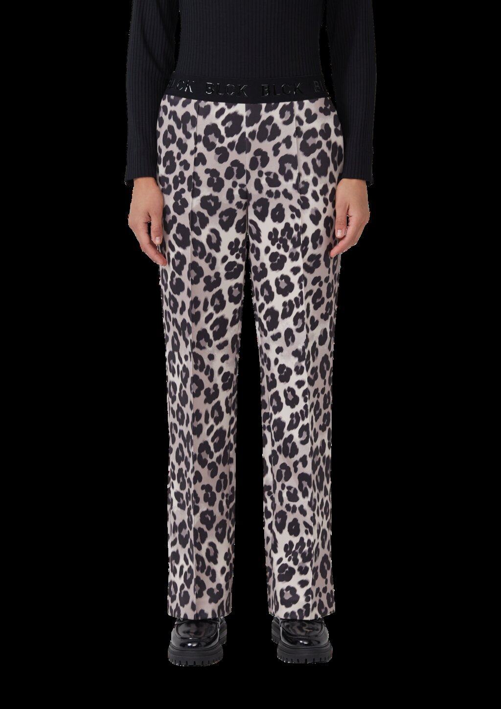 Wide-Leg-Hose aus Scuba mit Logo-Gummibund