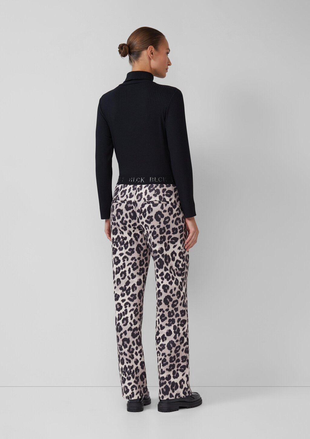 Wide-Leg-Hose aus Scuba mit Logo-Gummibund