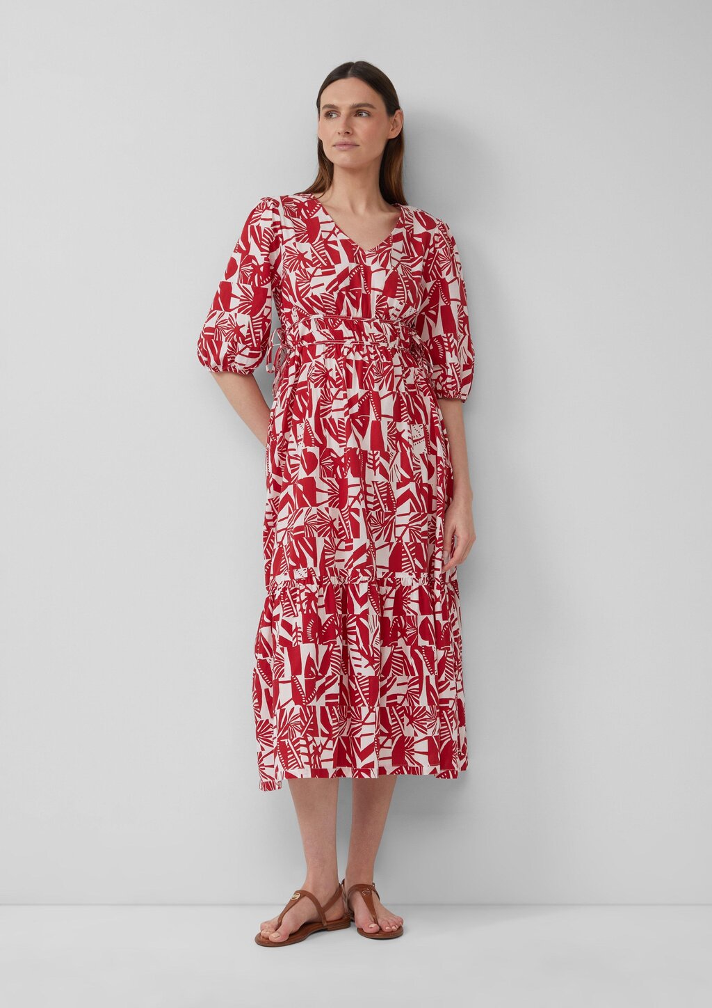 Midikleid aus Baumwolle mit Binde-Details