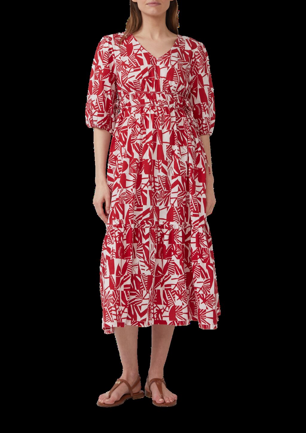 Midikleid aus Baumwolle mit Binde-Details