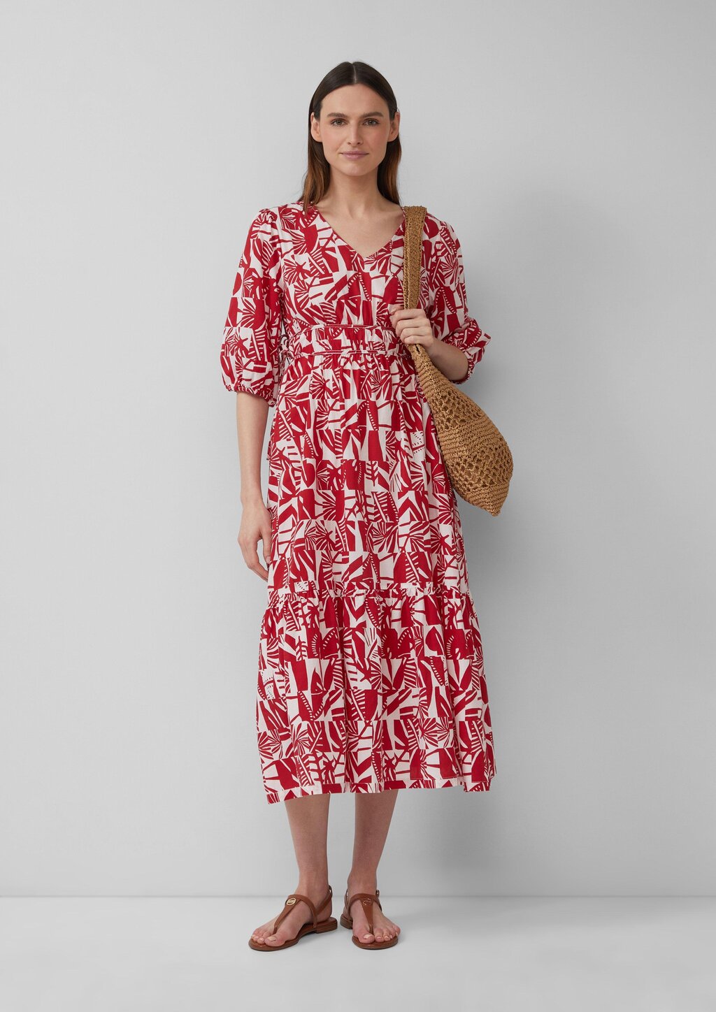 Midikleid aus Baumwolle mit Binde-Details