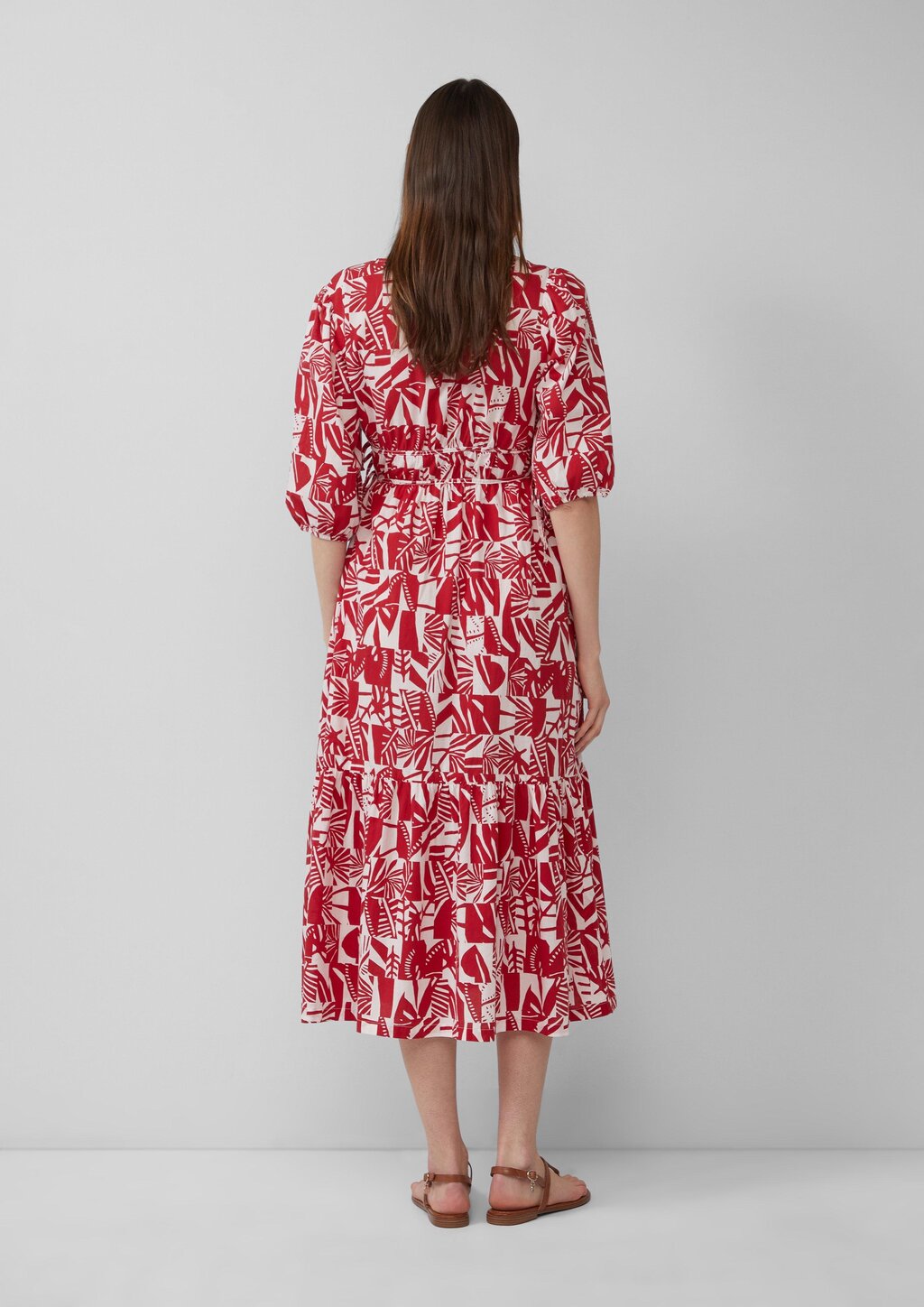 Midikleid aus Baumwolle mit Binde-Details