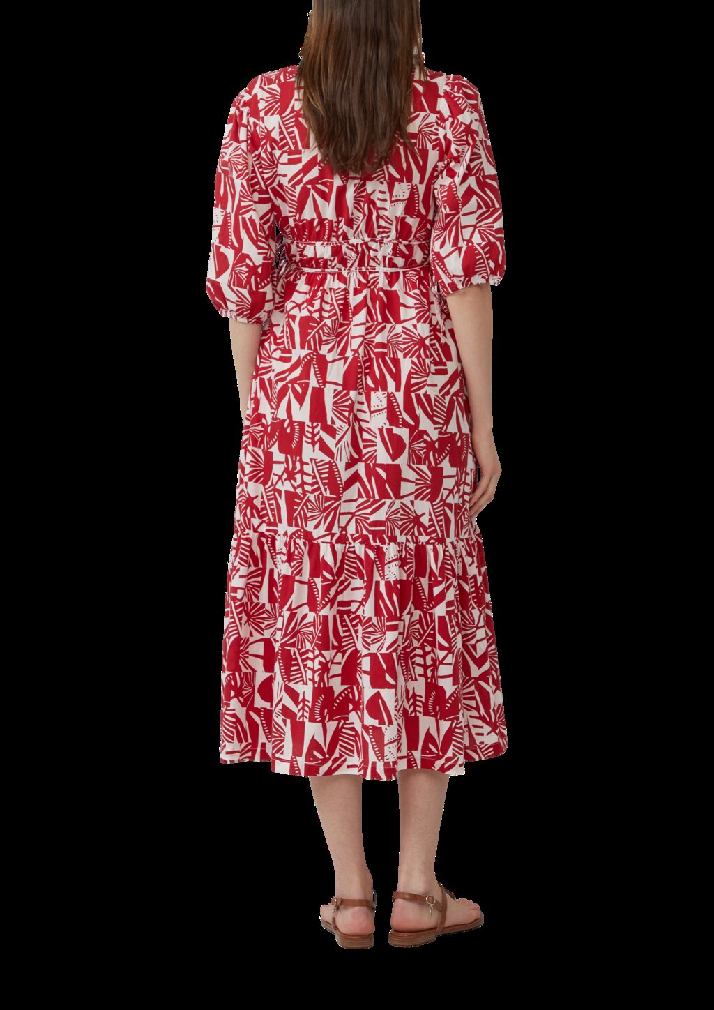 Midikleid aus Baumwolle mit Binde-Details