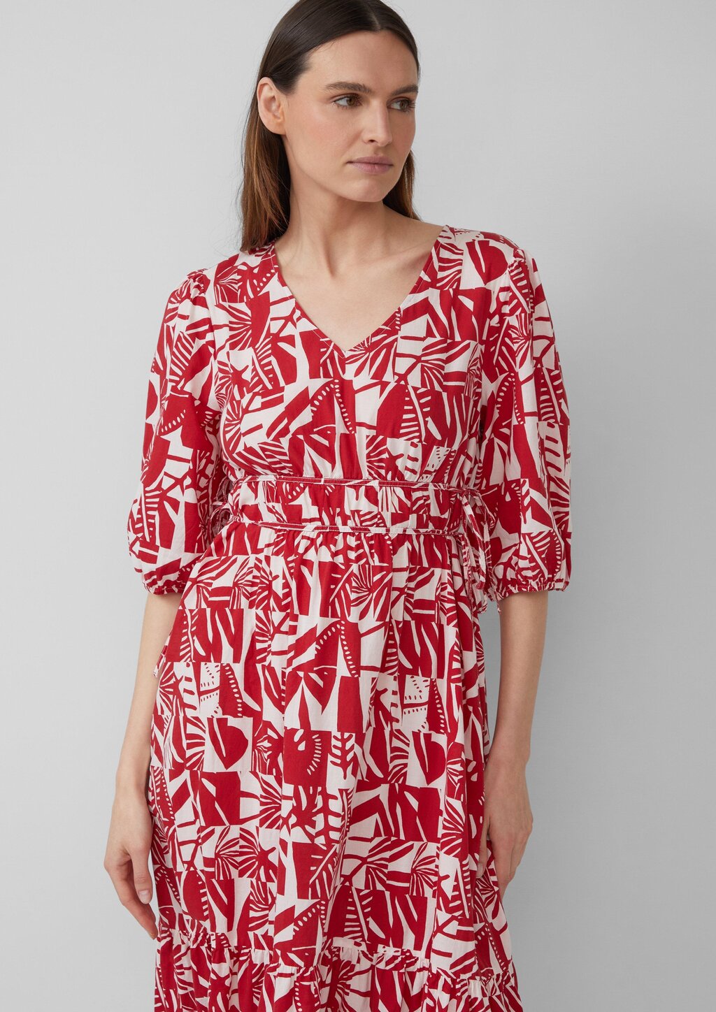 Midikleid aus Baumwolle mit Binde-Details