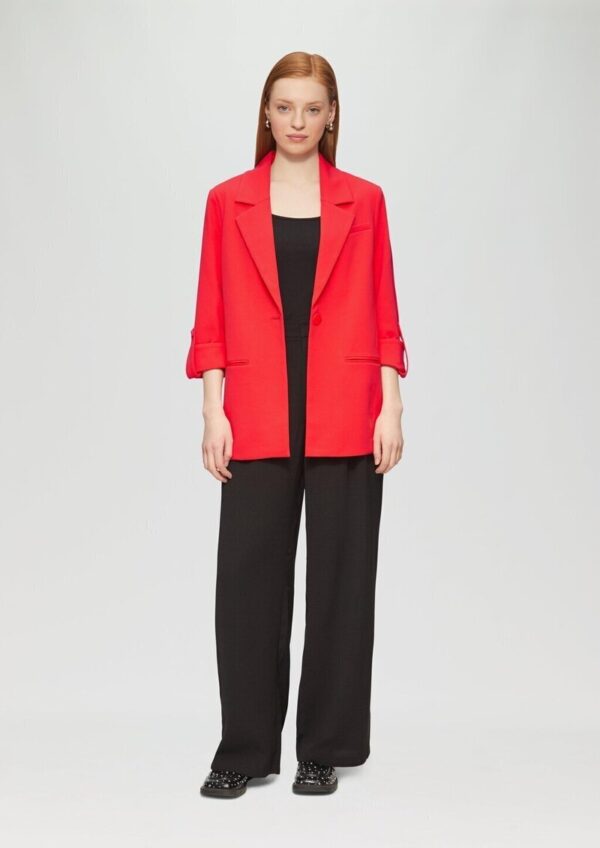 Interlock-Blazer mit Krempelarm