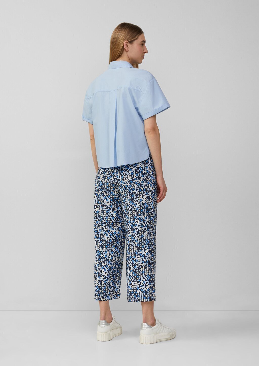 Strukturierte Culotte mit Elastikbund und Eingrifftaschen