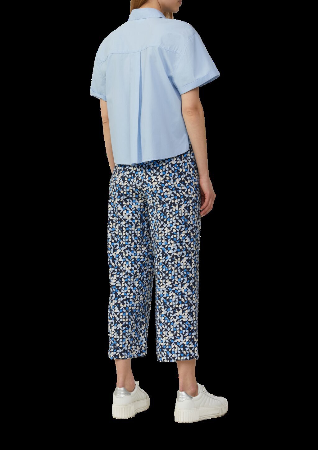 Strukturierte Culotte mit Elastikbund und Eingrifftaschen