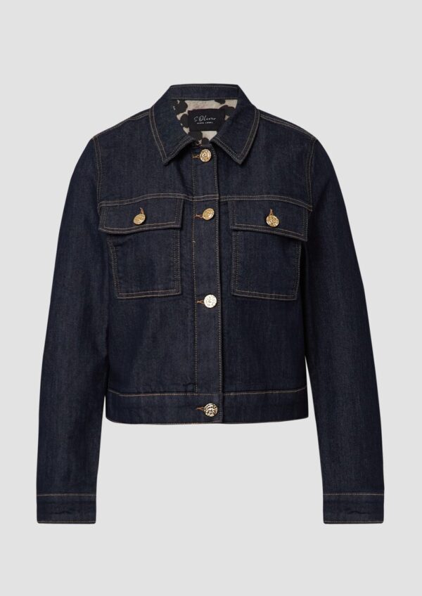 Jeansjacke mit Leo-Futter