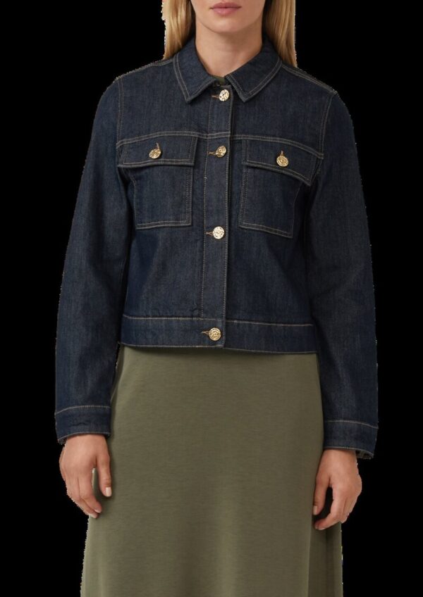 Jeansjacke mit Leo-Futter