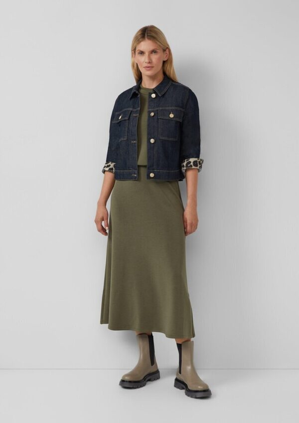 Jeansjacke mit Leo-Futter