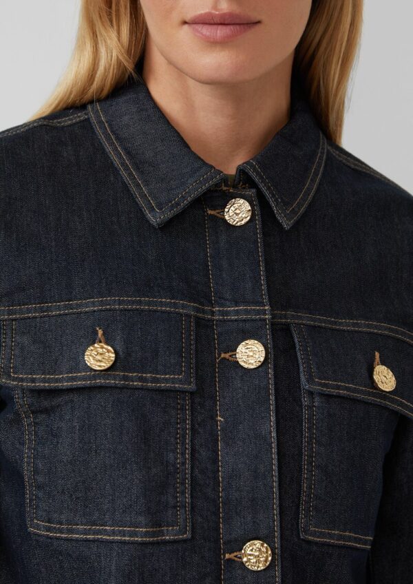 Jeansjacke mit Leo-Futter