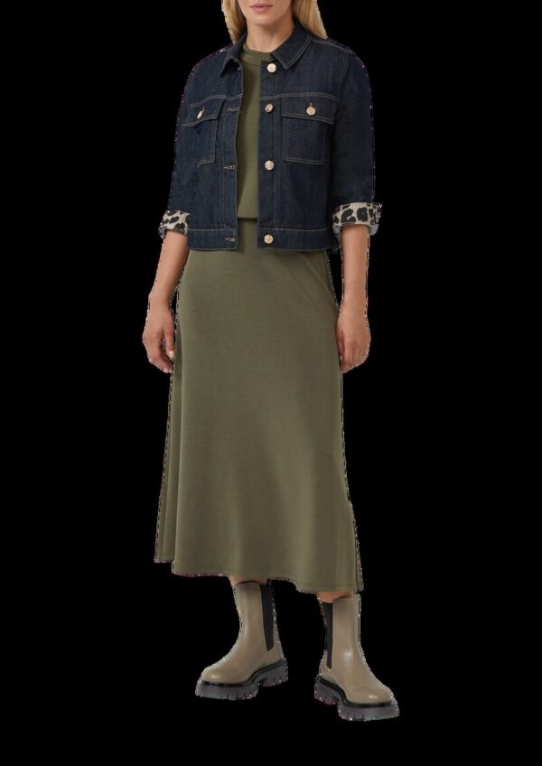 Jeansjacke mit Leo-Futter