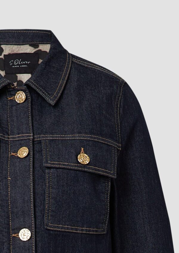 Jeansjacke mit Leo-Futter
