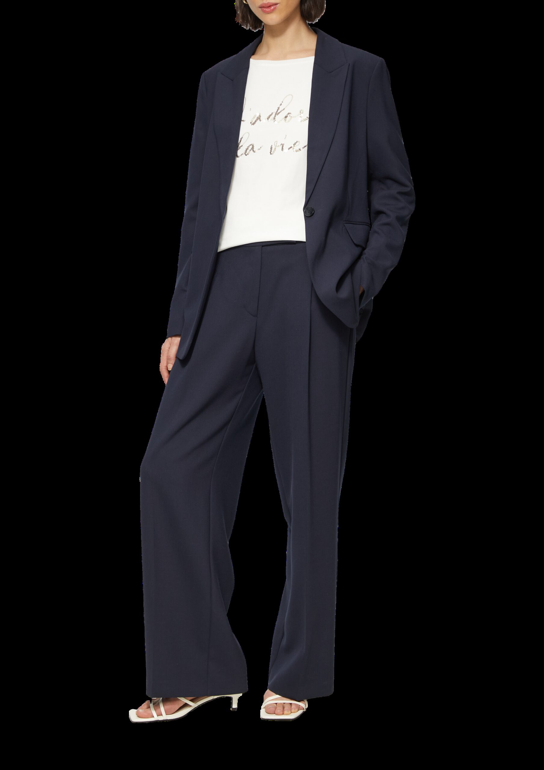 T-Shirt aus Baumwollmix mit Pailletten-Schriftzug