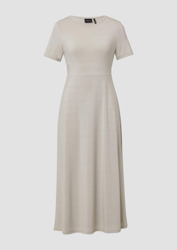 Tailliertes Midikleid aus Viskosemix aus Glitzergarn